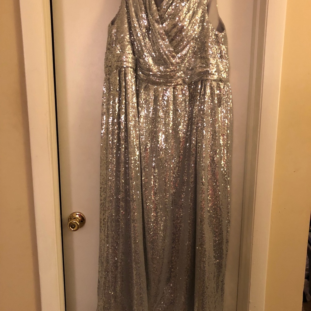 Custom Bridesmaids Dress Silver Sequin